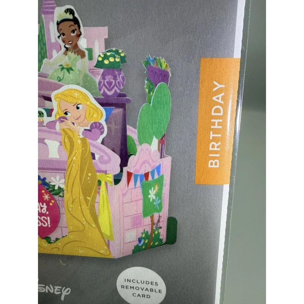 Hallmark Wonderfolds Disney Princess Pop Up Birthday Card Snow White Rapunzel